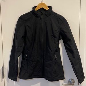 Port Authority Square fleece lined soft shell waterproof black jacket